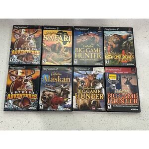 Cabela's Games Lot Of 8 Collection PS2 Playstation 2, Big Bass, Game Hunter, Ect